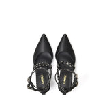 Satin Strap Stiletto Heel(Balck)