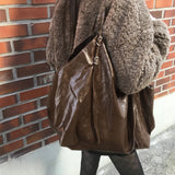 Mucoon Belt Big Shopper Leather Shoulder Bag