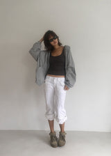 SHIRRING HOOD ZIP-UP 