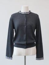 check frill cardigan 