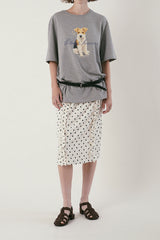 Dot frill skirt_ivory