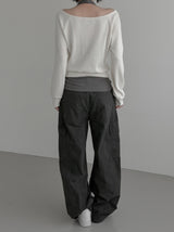 Blend Waffle Layered Halter Sweatshirt
