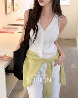 [MADE] Kin halter‑neck button sleeveless