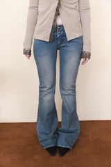 [Holiday] Two button stripe boots cut pants