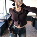 [BELLIDE MADE] Holter neck camisole + cardigan setup