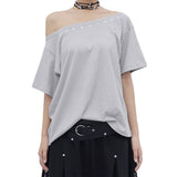 STUD OFF-SHOULDER SHORT-SLEEVED SHIRT_LIGHT GRAY
