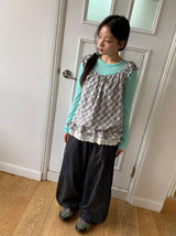 ガランキノンフェードワイドデニムパンツ