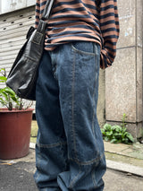 Levi Cross Slit Stitch Denim Pants