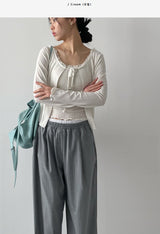 [Sleeveless SET] Sweetie Ribbon Lace Cardigan Set