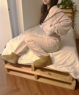 (ZIP-UP & PANTS SET!) 4 COLORS シックフリースクロップドトレーニングパンツ