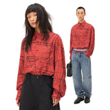Printed light long-sleeved shirt