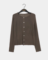 [X] Roat V-neck Round Long Sleeve Knit Cardigan
