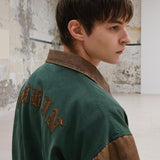 MIX LEATHER COLORING WORK JACKET