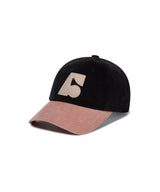 Applique Symbol Corduroy Two-Tone Ball Cap - Black