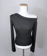 Button One Off-Shoulder Top (3colors)