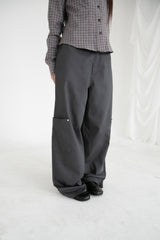 rivet pocket wide pants(2colors)