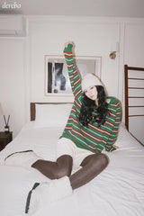 Tree Stripe V-neck Long Sleeve Knitwear