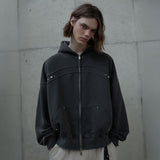 Pigment Stud Hood Zip-Up