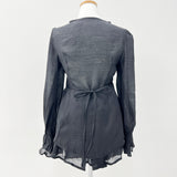 Ribbon puff strap blouse skirt pants setup SET (3 colors)
