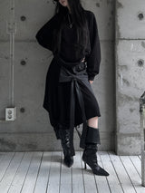 layered check wrap skirt (2color)