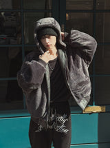 Philly Mink Fur Reversible Hooded Jumper