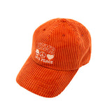 Love Peace Corduroy Cap Orange
