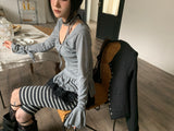 needs frill shirring blouse t