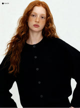 [Unisex] RÉSERVE BUTTON OVER FIT CARDIGAN [BLACK]