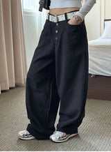 Button cotton wide pants(4color)
