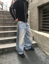 No.1393 A ポケットワイドデニムパンツ