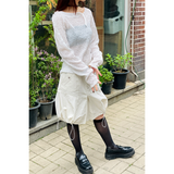 PUMPKIN STRING SKIRT : IVORY