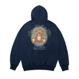 24FW BLUR SKETCH BEAR HOODIE NAVY