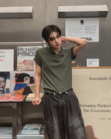 ウィート ピグメント リブ マッスル ヘンリーネック 半袖Tシャツ