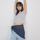 Dot pattern scarf_navy