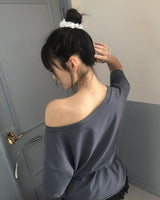 Risch loose fit flower-printed off-shoulder short-sleeved T-shirt