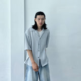 Ice Mist Textured Open Collar Shirt