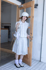 ウィングフリルブラウス(WHITE)