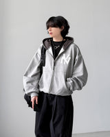 Applique Crop Hood Zip-Up