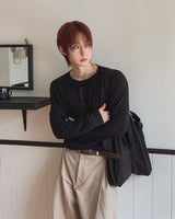 ウレン ウール ヘンリーネック ダブル ロングスリーブTシャツ