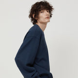 ロゴダメージスウェットシャツ WHITE NAVY