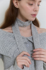 RIBBED TIE OFF-SHOULDER