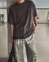 Triple Damage Layered Short Sleeve T-shirt