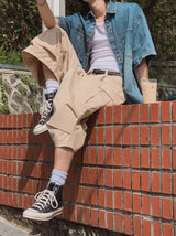 リーズン バミューダ ピンタック カーゴ パンツ