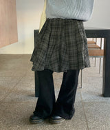 Cupid Check Banding Midi Skirt