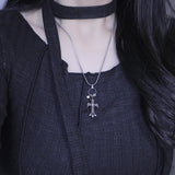 antique cross cubic necklace