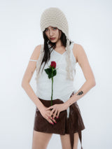 PLEATES WRAP SKIRT [BROWN]