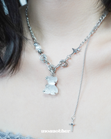 [StrayKids Seungmin , Purplekiss Dissie Pick] Matt Teddy Bear Drop Surgical Necklace