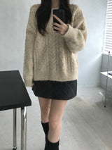 Melton loose fit knitwear (2 colors)