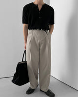 Leico Cotton One-Tuck Pants (4 Colors)