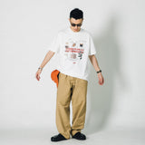 DAKYAM ハンドメイドコーヒーポロプリンティングTシャツ